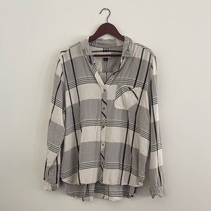 Universal Thread Long-sleeve Plaid Button-down Shirt, XXL